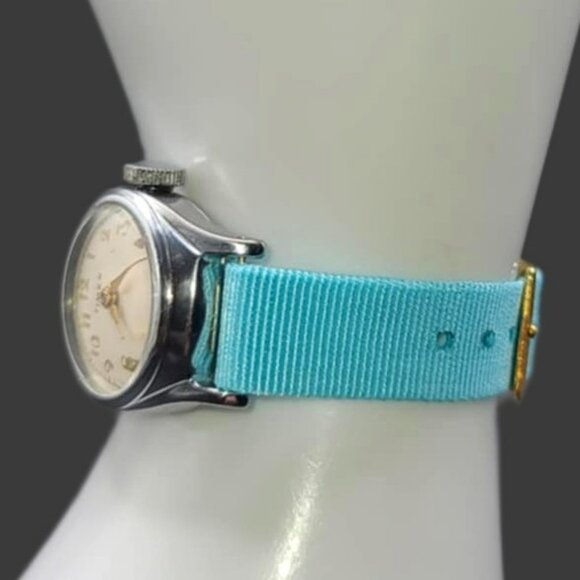 Retro Nylon Sporty Watch Strap/Bands 12mm One Piece Style With Buckle Closure-Bl - Picture 1 of 2